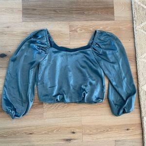 Teal satin top